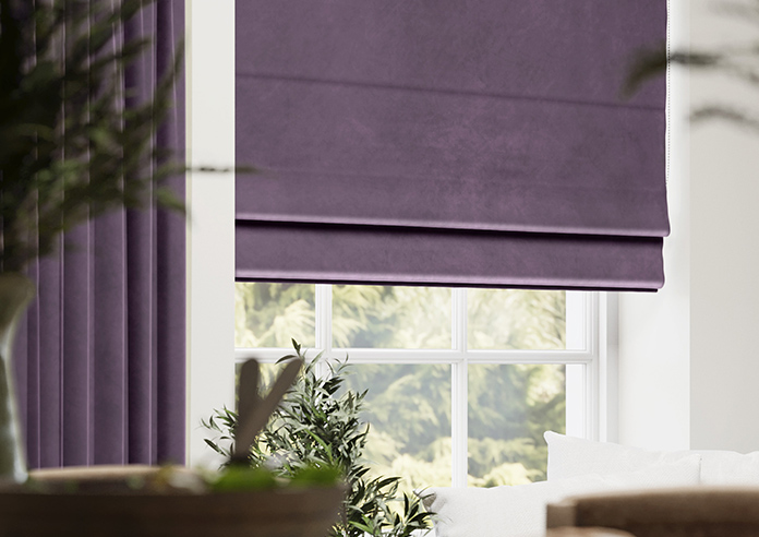 Odessa Velvet, Aubergine - Twist&Fit Roman Blind - Image 5